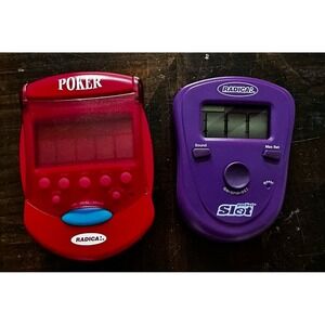 Lot of 2 Hand Held Radica Games Poker And Slots Electronic